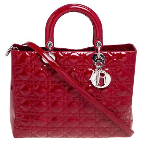 lady dior patent red